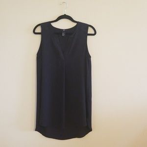 Black sleeveless blouse